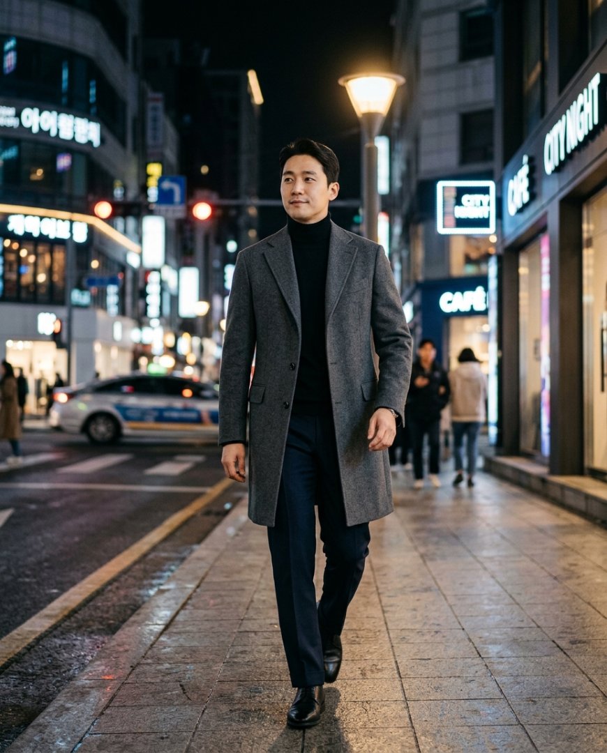 도시의 거리에서 모코트를 입은 여성