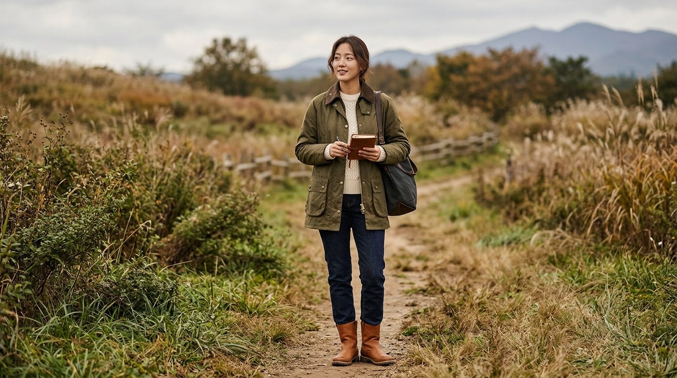 도시 거리에서 다양한 여성 자켓을 착용한 두 여성의 모습