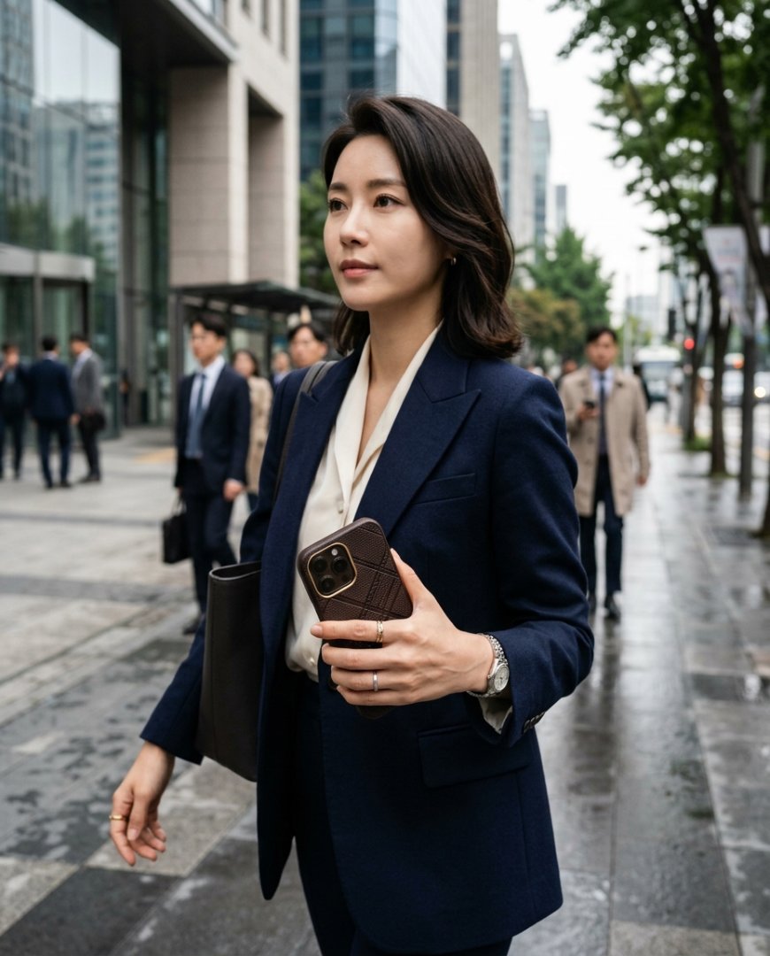 오피스 환경에서 서류가방을 든 직장인