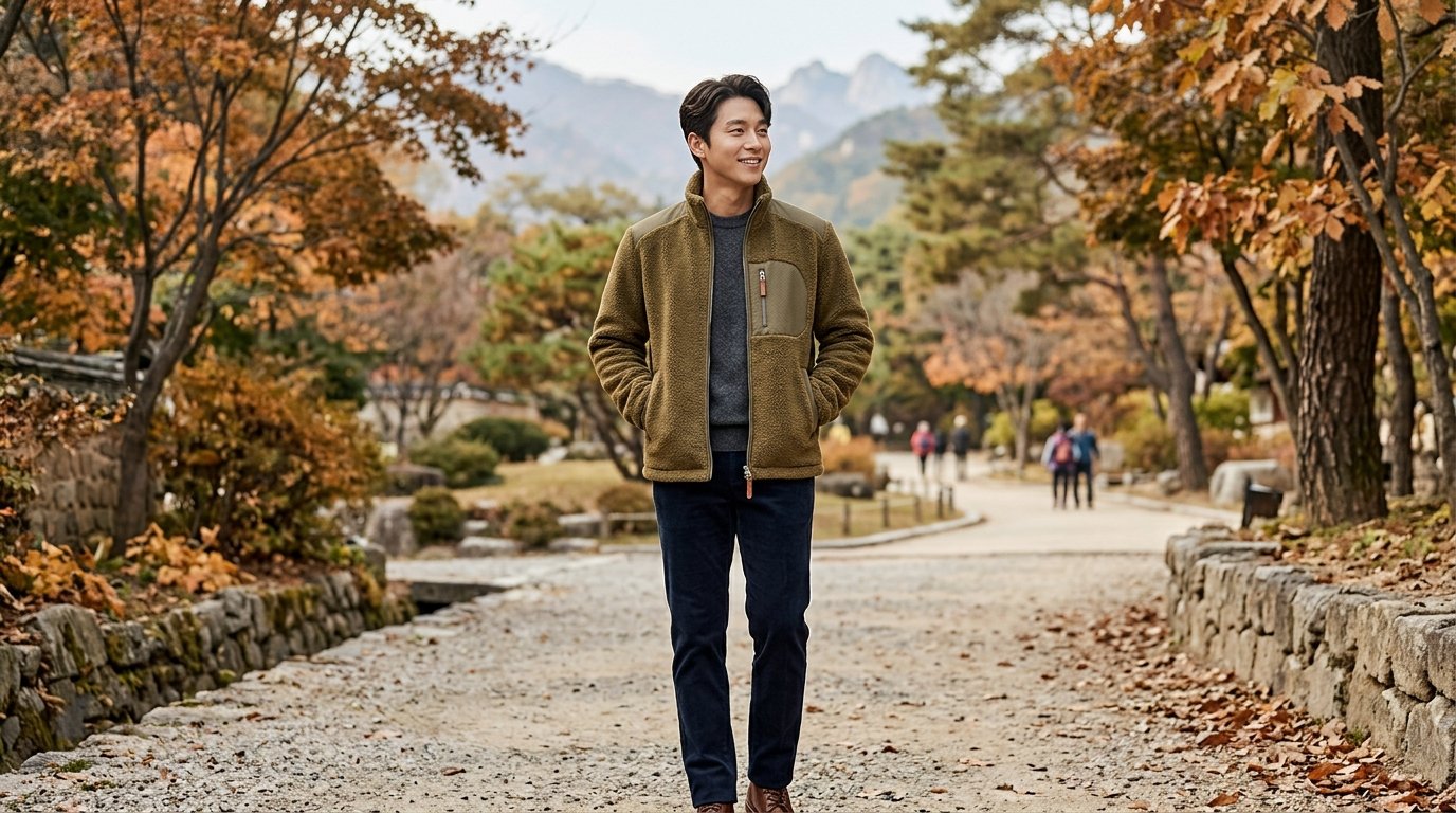 다양한 색상의 플리스자켓이 널리 펼쳐진 모습