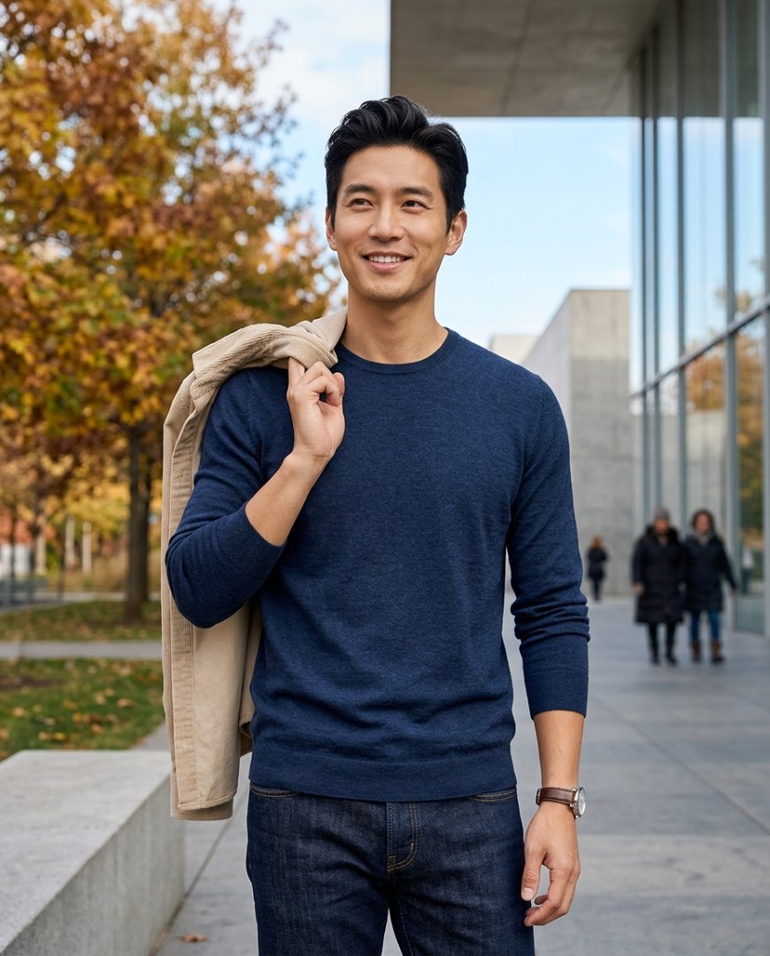 따스한 조명 아래의 레이어드 스타일 티셔츠