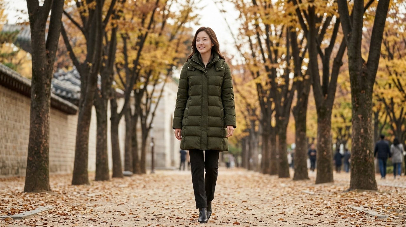 쇼룸에 진열된 다양한 여성 점퍼들