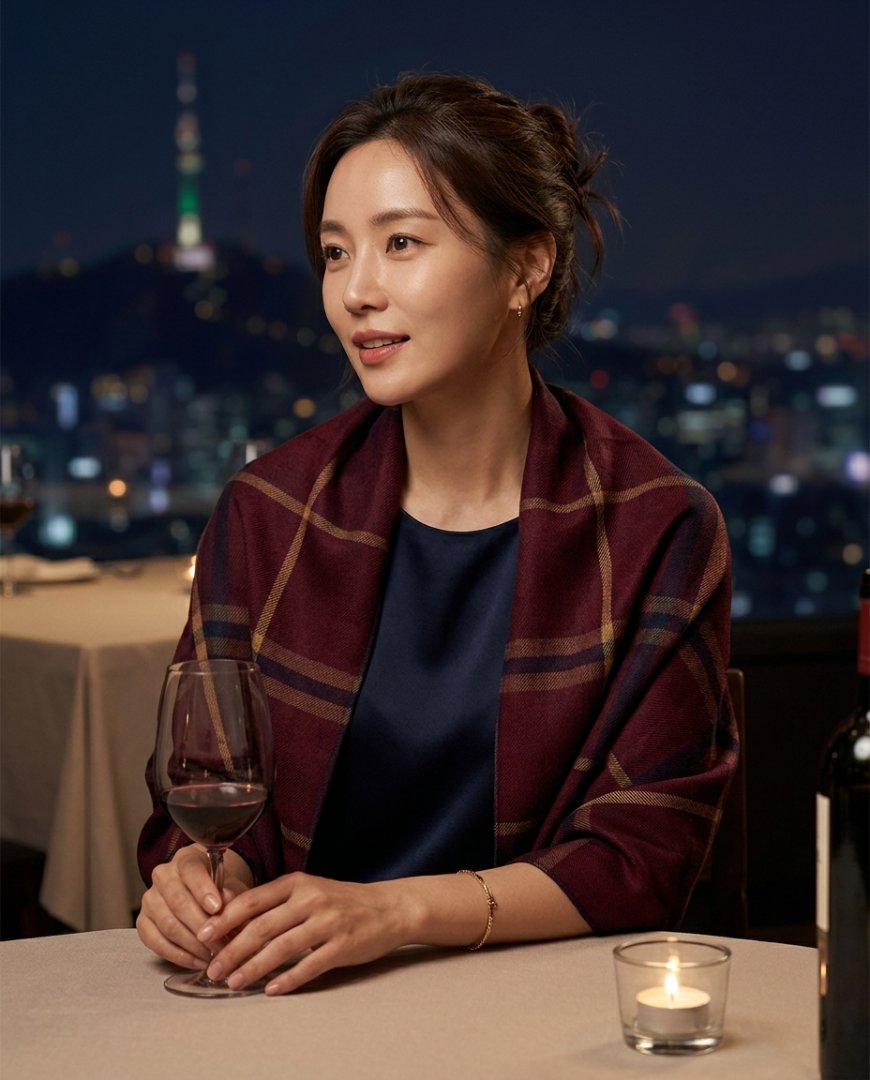 저녁 자리에서 세련된 스타일로 배치된 숄더백