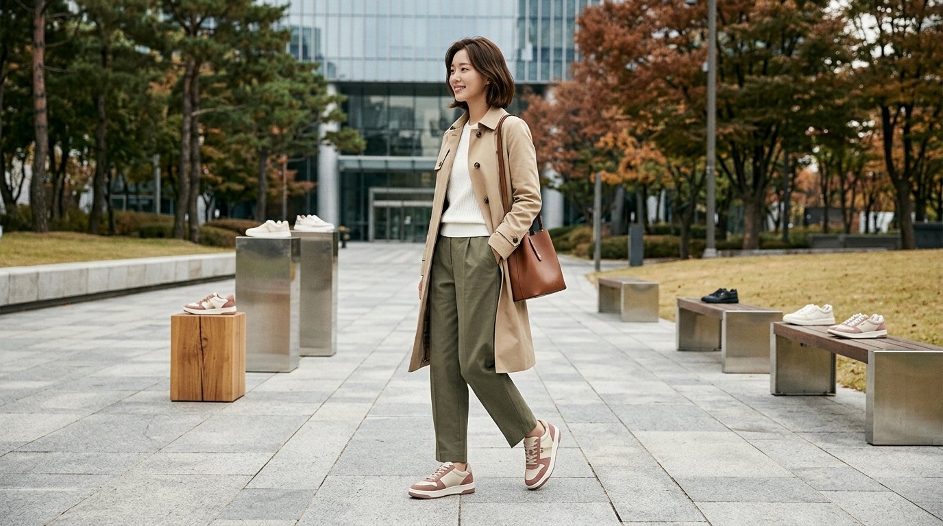 여성 운동화를 중심으로 한 백화점 슈즈 존 풍경