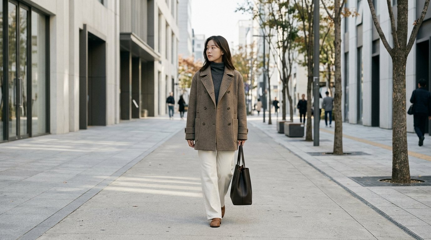 다양한 스타일과 컬러의 하프자켓을 입고 포즈를 취한 모델들