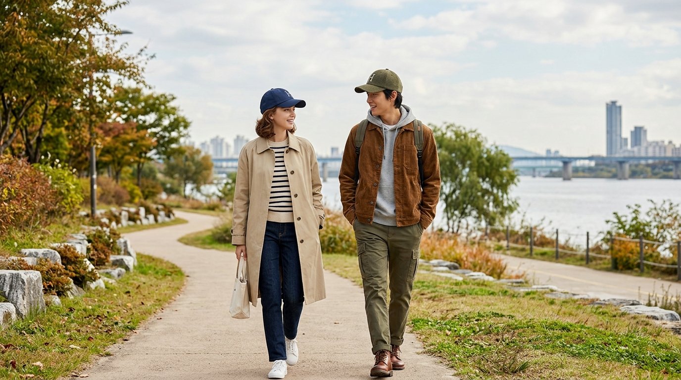 다양한 모자가 진열장에 세련되게 배열되어 있다