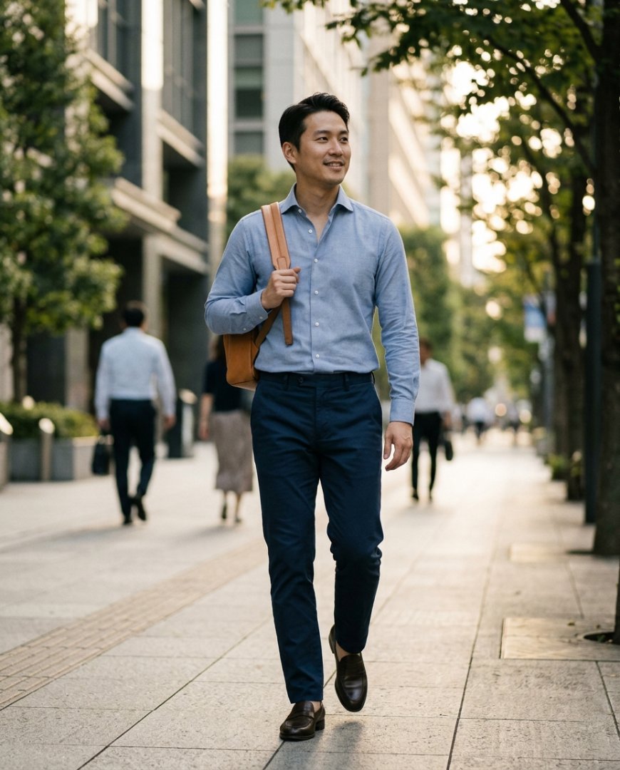 의자에 걸쳐진 캐주얼 셔츠와 데님