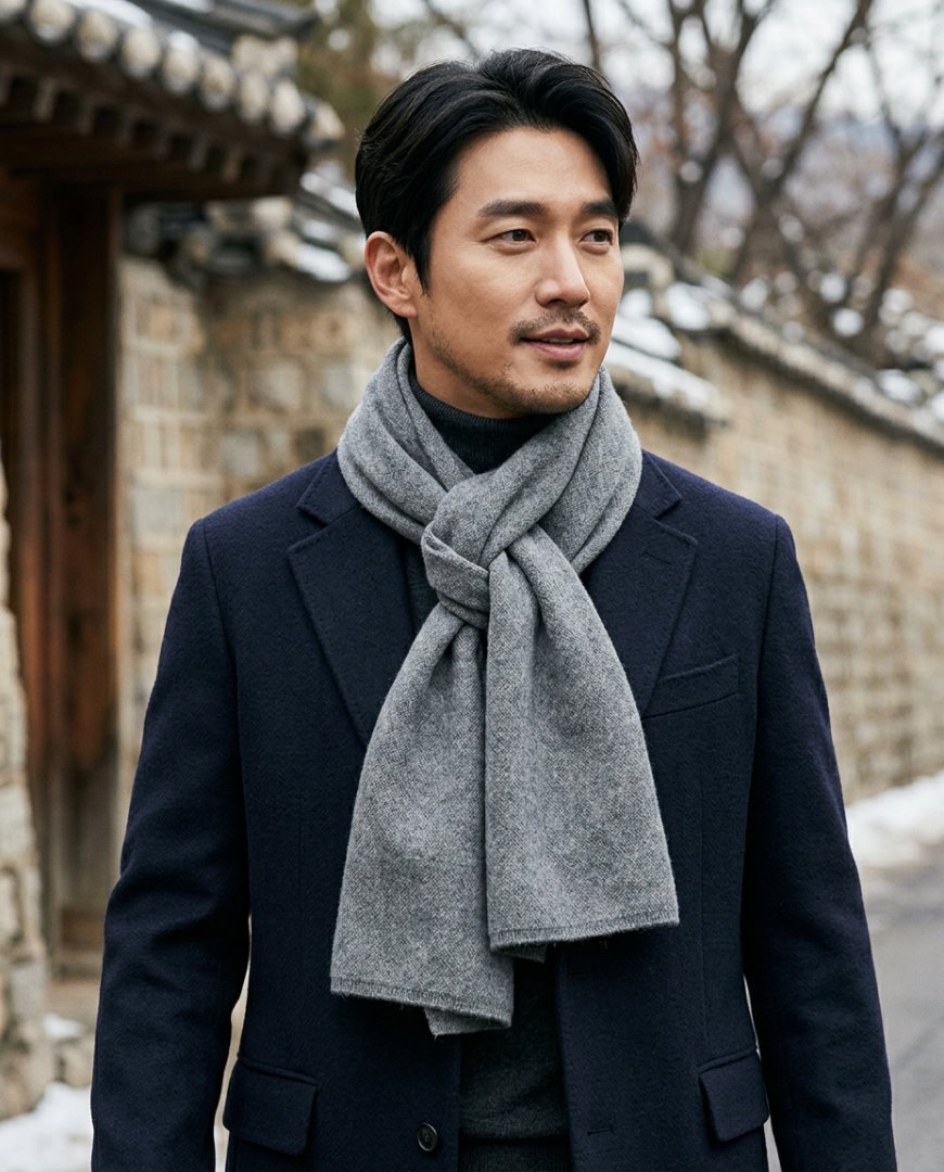 겨울 오버코트 차림, 두꺼운 머플러