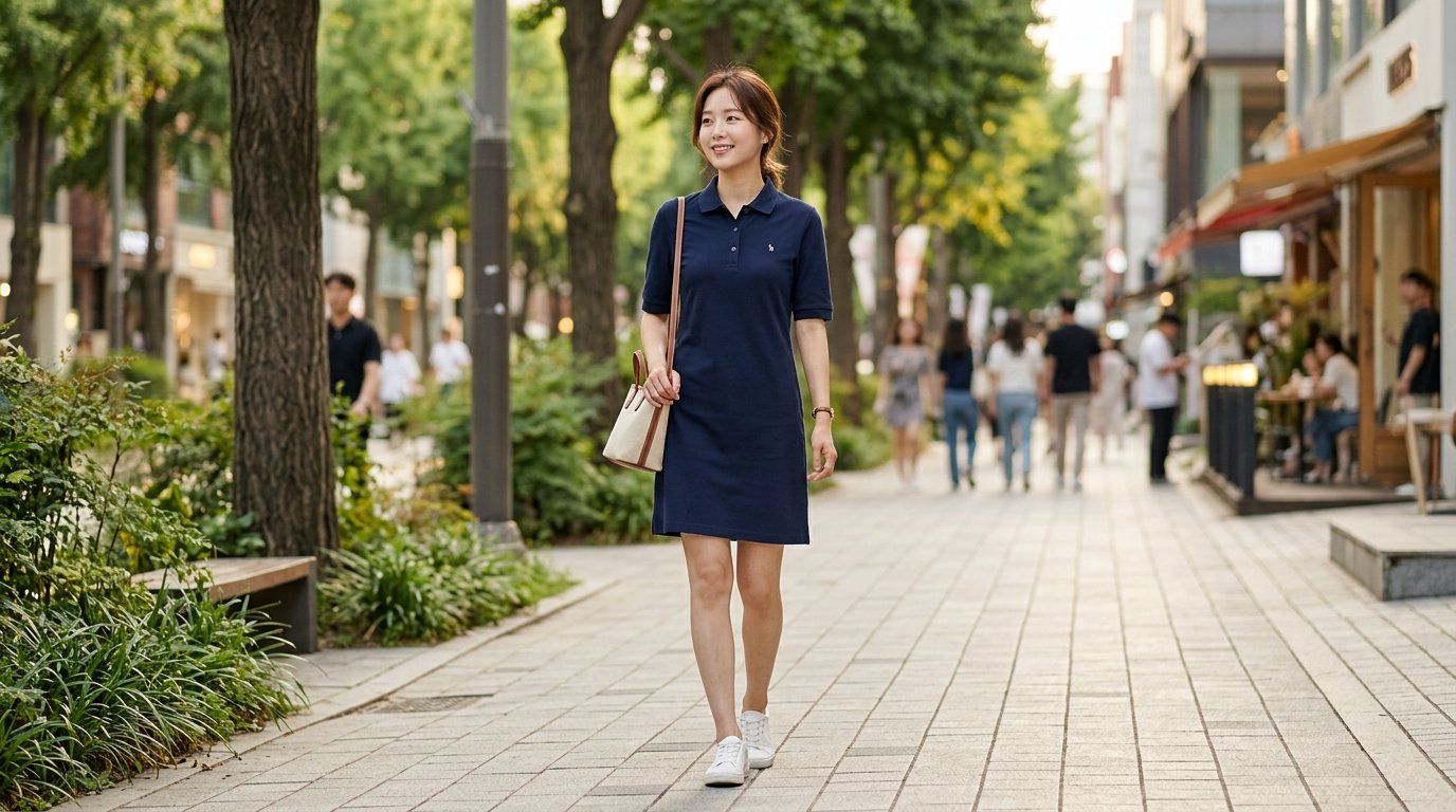 쇼룸에 진열된 각기 다른 스타일의 원피스