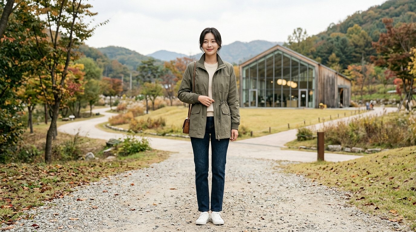 여성 점퍼 여러 벌이 상점에서 디스플레이 되어있는 장면