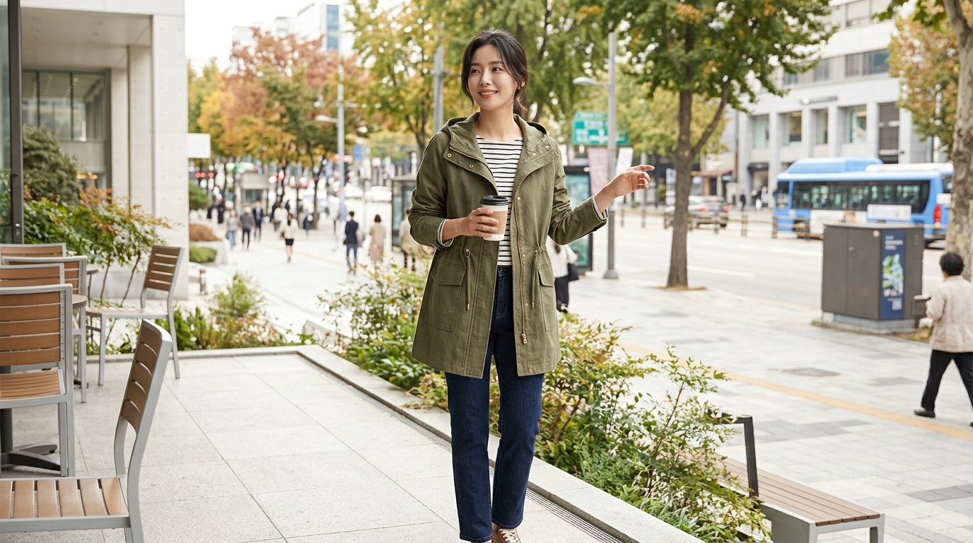 여러 캐주얼 점퍼가 걸린 모습