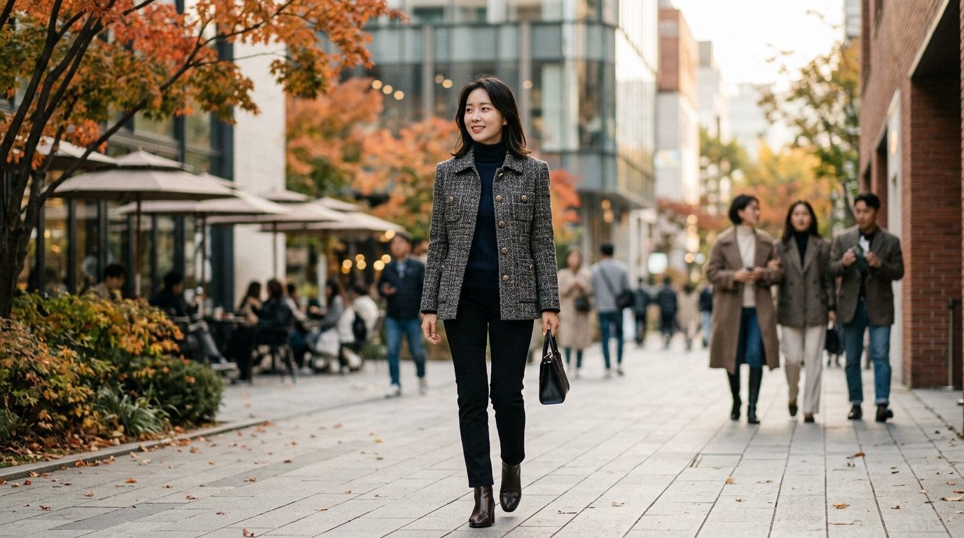 패션 스튜디오에 전시된 다양한 질스튜어트 뉴욕 자켓
