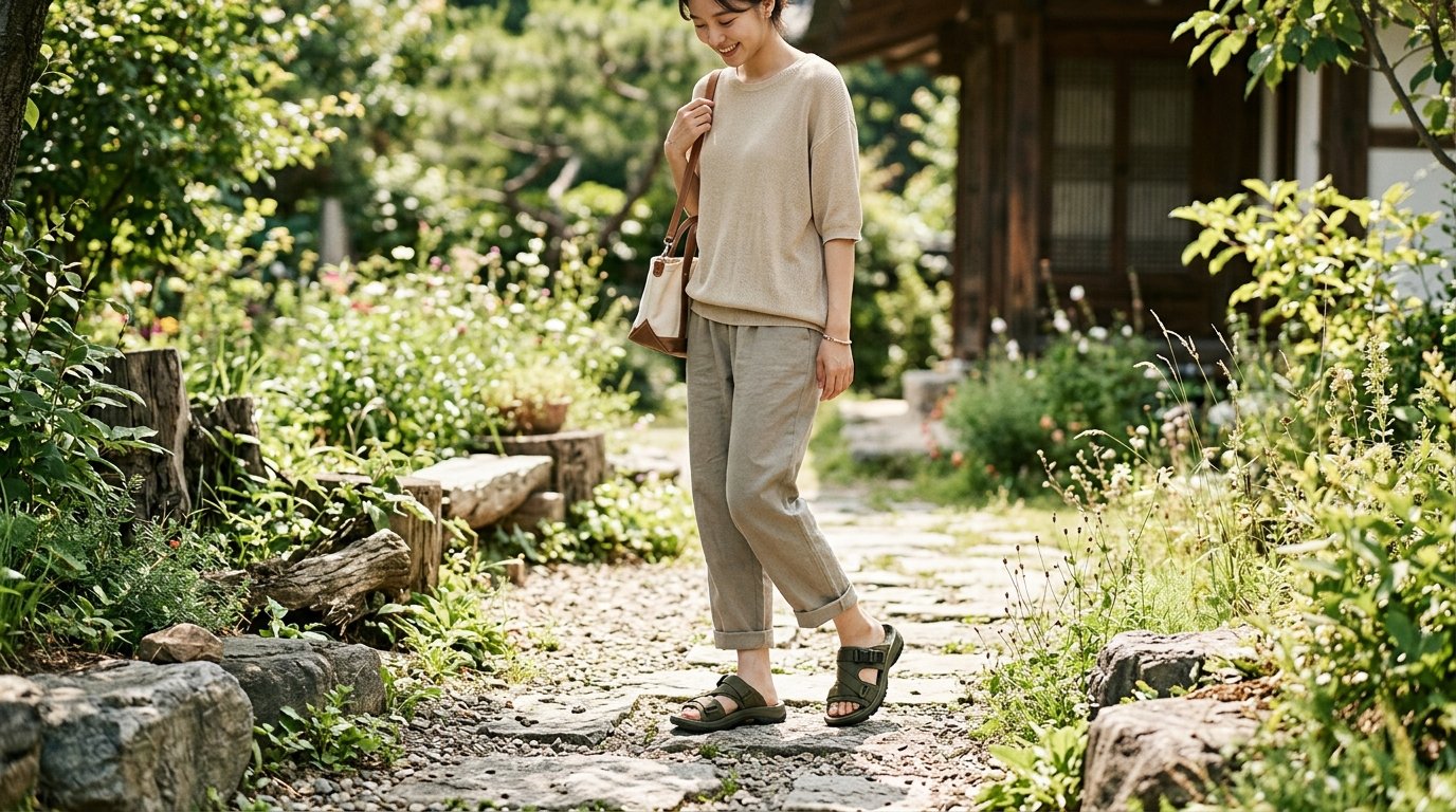 풀사이드에서 휴식을 취하는 모습, 여유로움이 느껴지는 장면