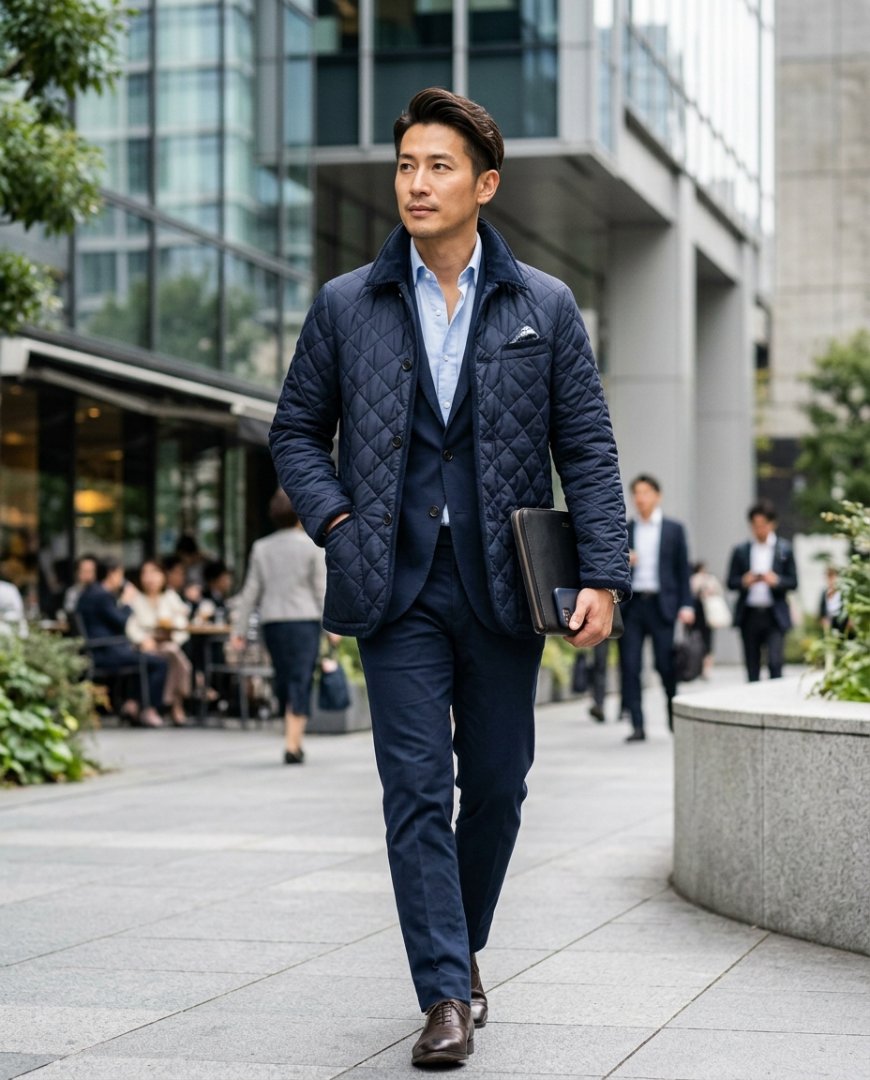 회의실에서 정장과 함께 착용한 프로페셔널한 모습
