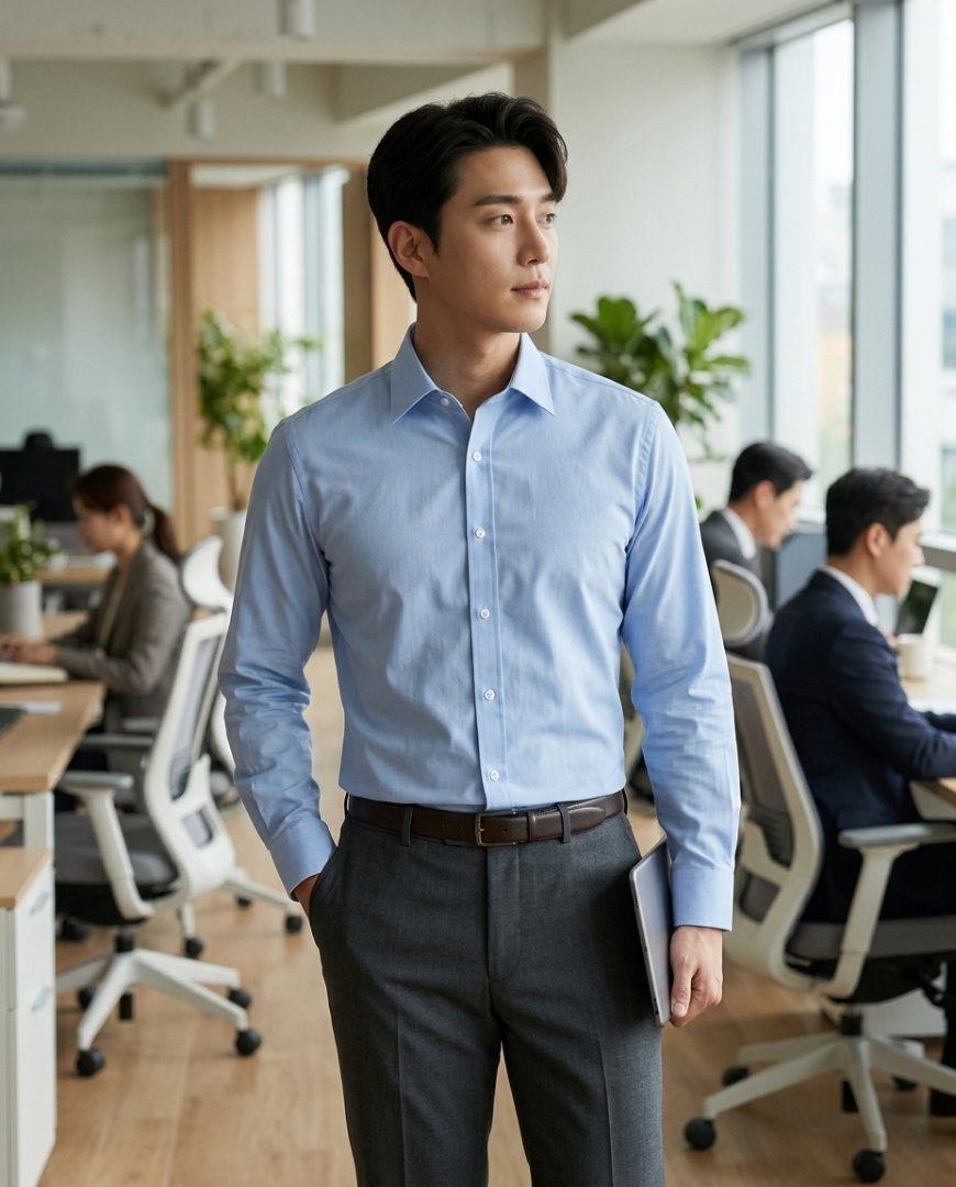 책상 앞에 앉은 비즈니스맨의 모습