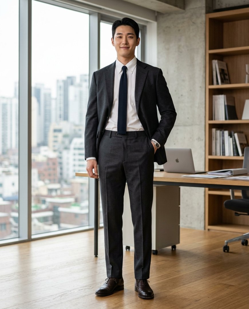 정장 팬츠와 셔츠로 교양 있는 오피스 룩