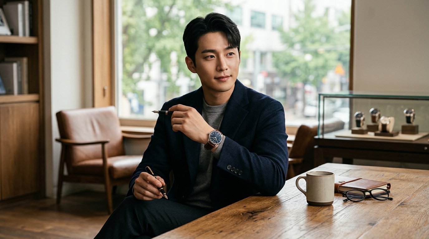 남성 손목에 여러 스타일의 시계가 각각 차여 있는 모습