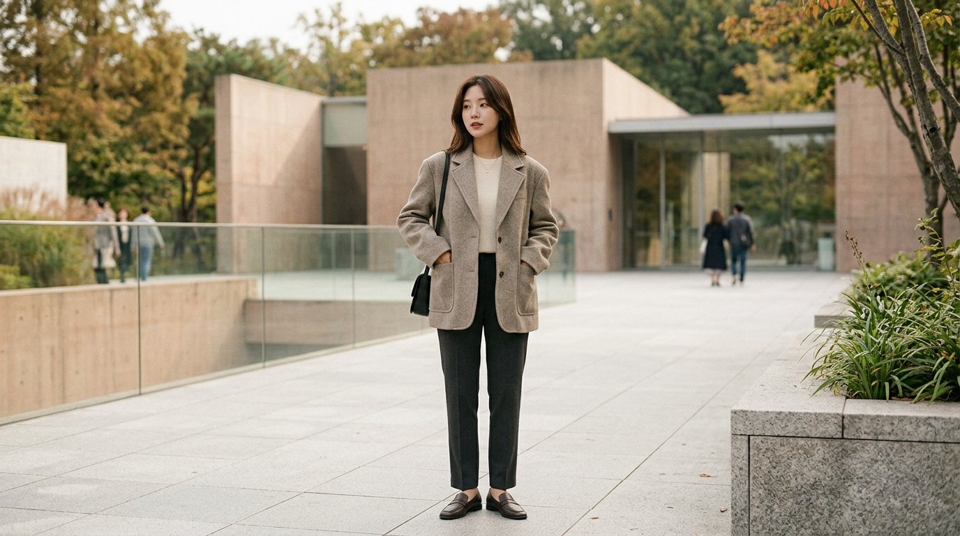 모델들이 다양한 빠투 자켓을 입고 패션쇼 무대에서 걷고 있는 모습