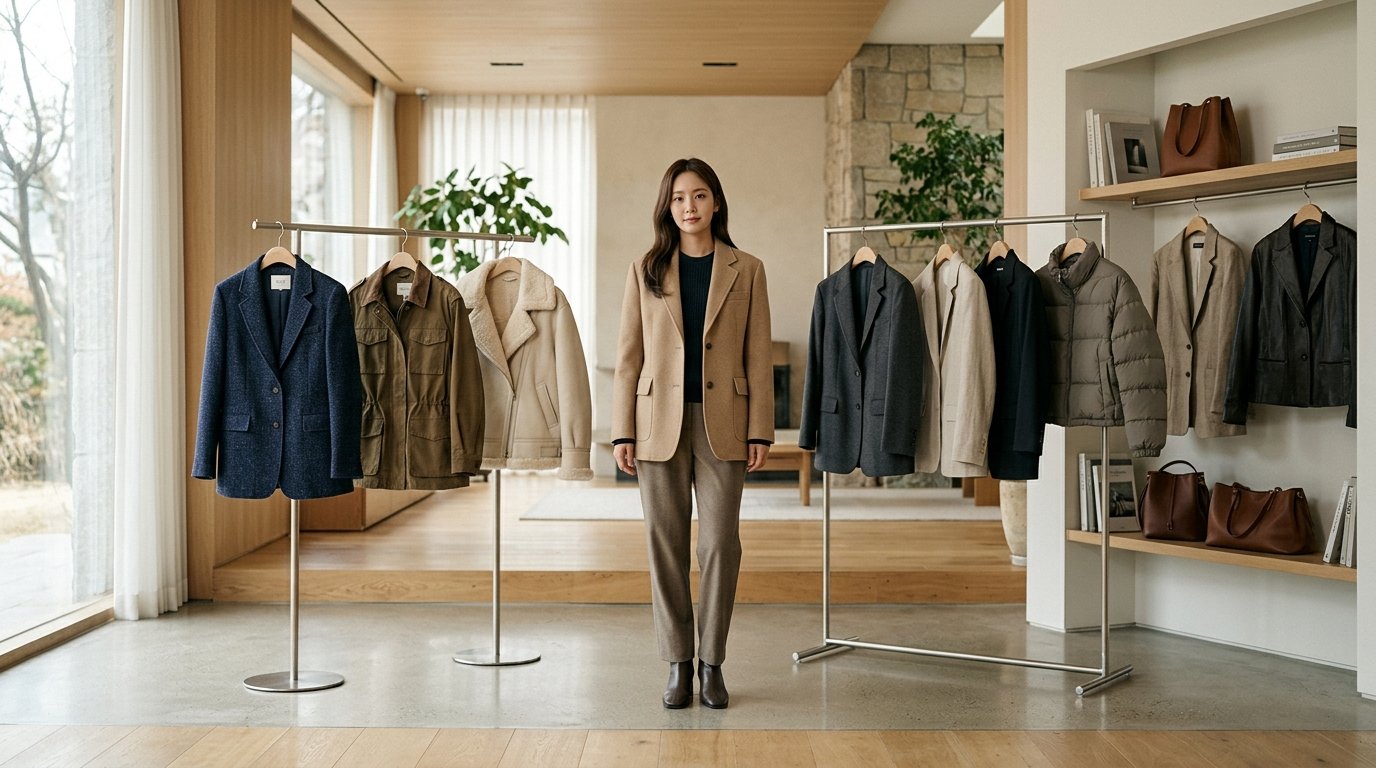 다양한 종류의 자켓을 입고 있는 사람들 모습