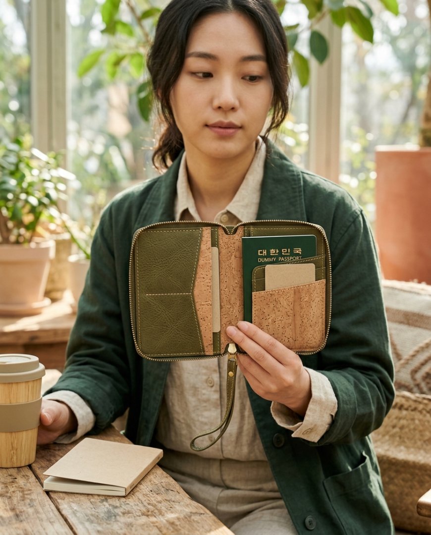 자연 속에 있는 친환경 여권지갑