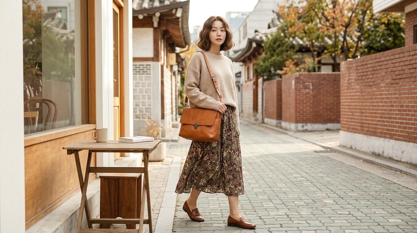 모던 스튜디오에서 다양한 크로스백을 보여주는 장면.