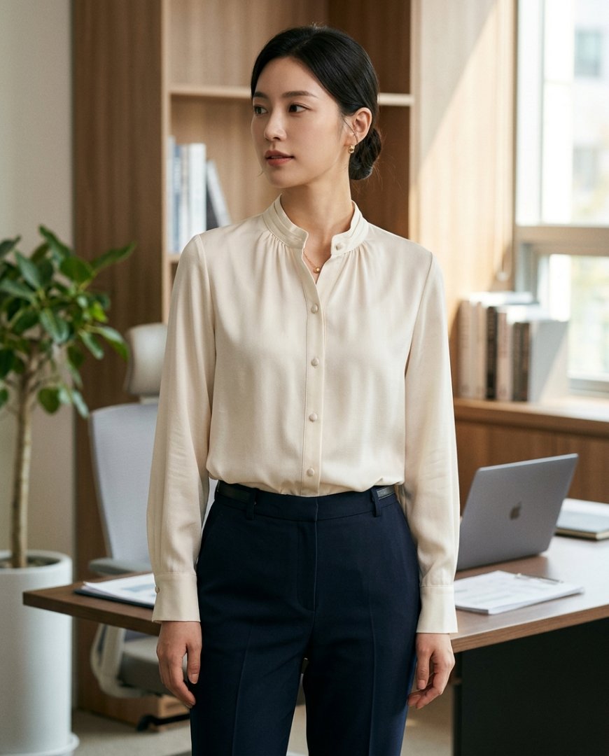 오피스에서의 포멀 블라우스 스타일링