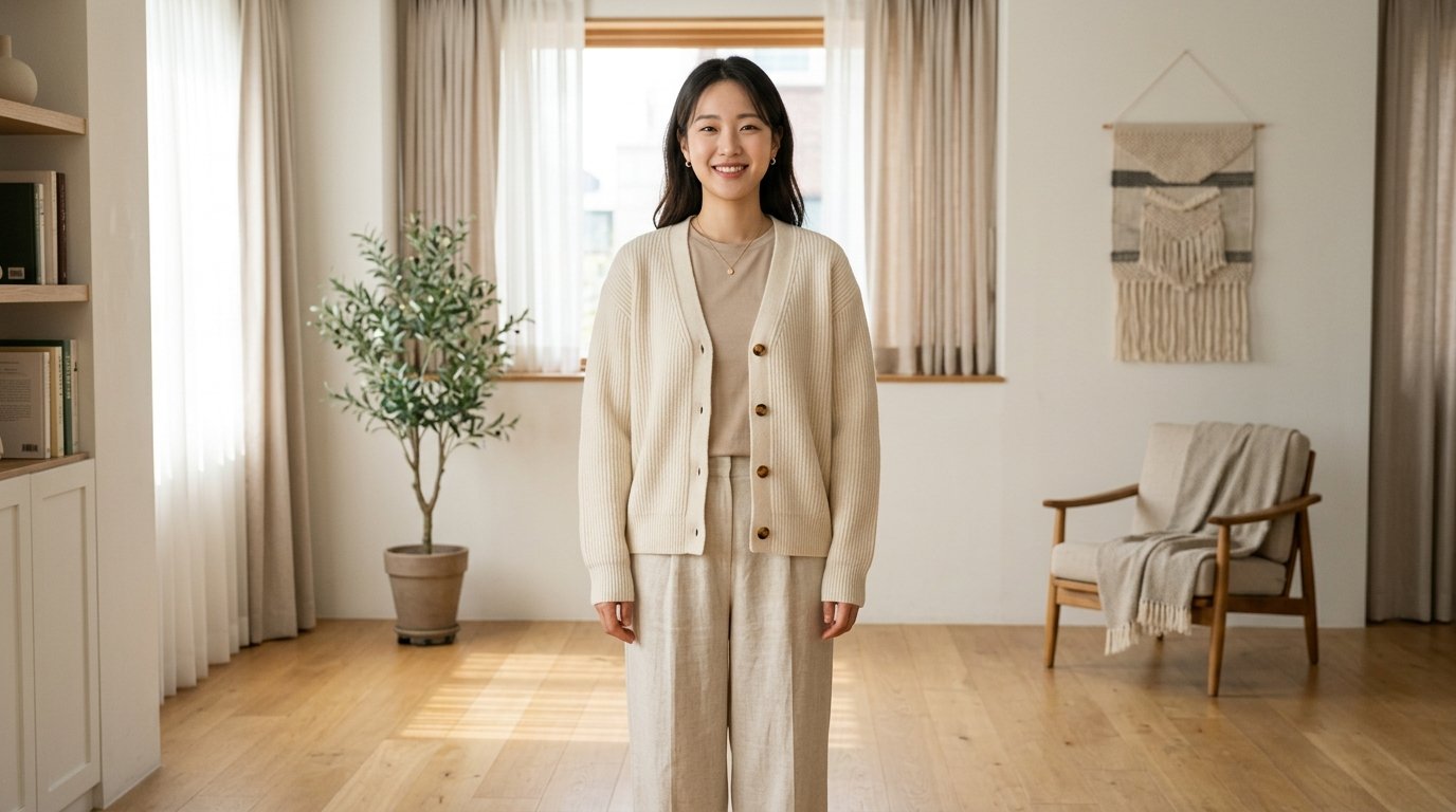 다양한 디자인의 여성 가디건이 진열된 매장 모습