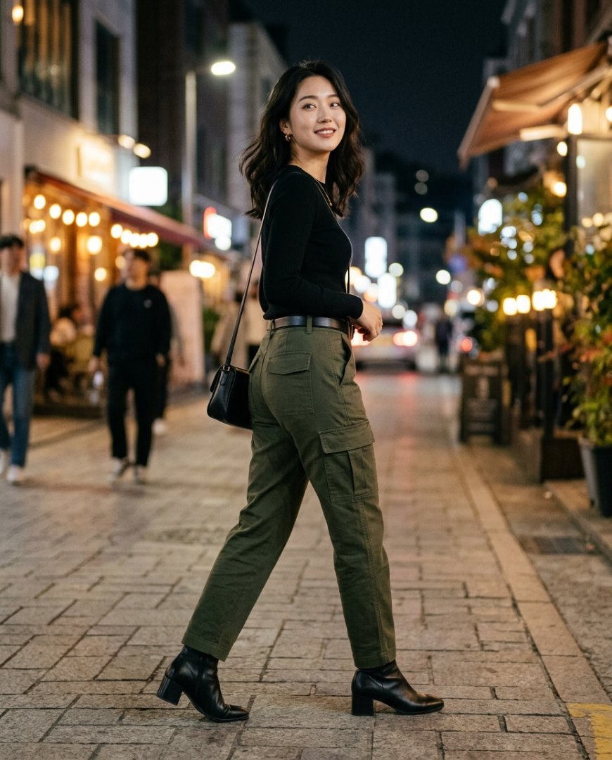 루프탑 레스토랑에서 우아한 스타일로 장식한 여성