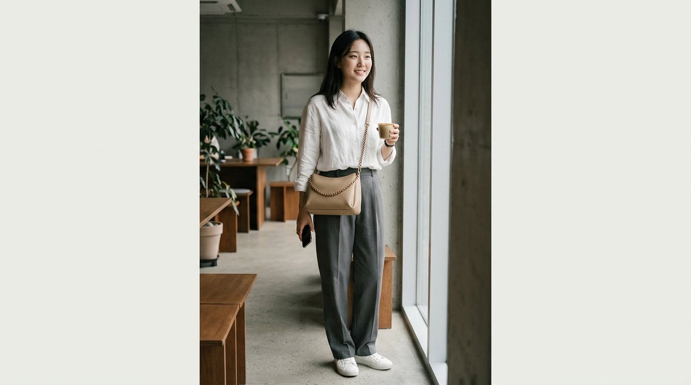 도시 거리에서 크로스백을 멘 패션 감각이 뛰어난 여성들.