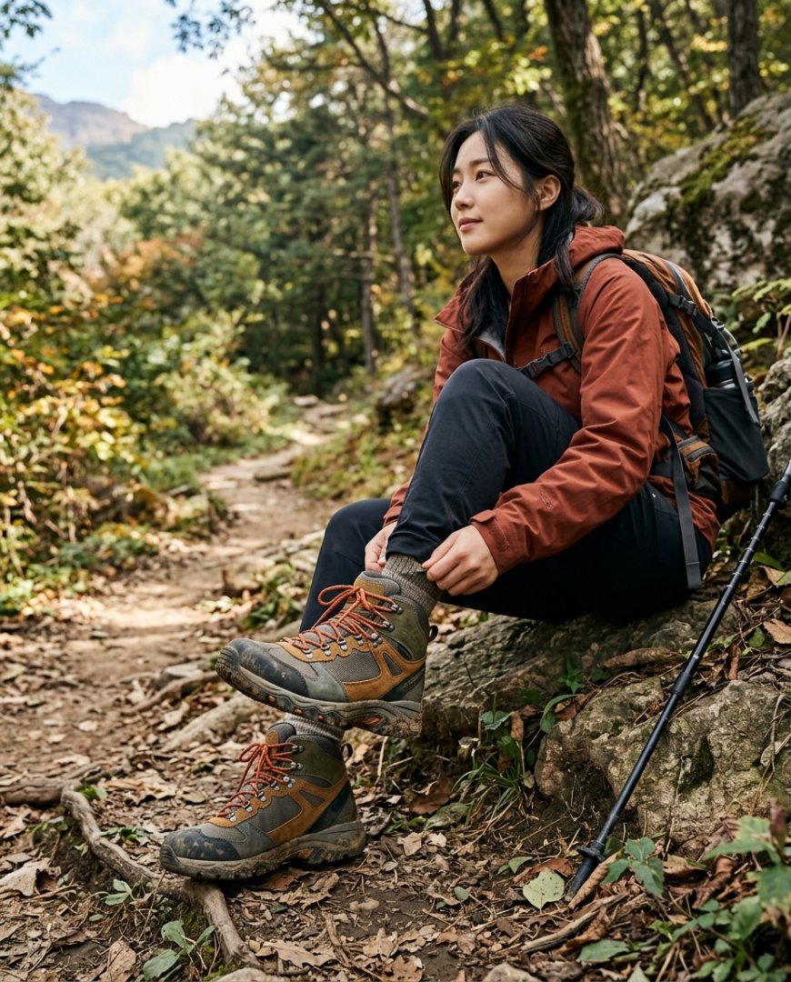 편안한 도보 여행용 여성 등산화 사진