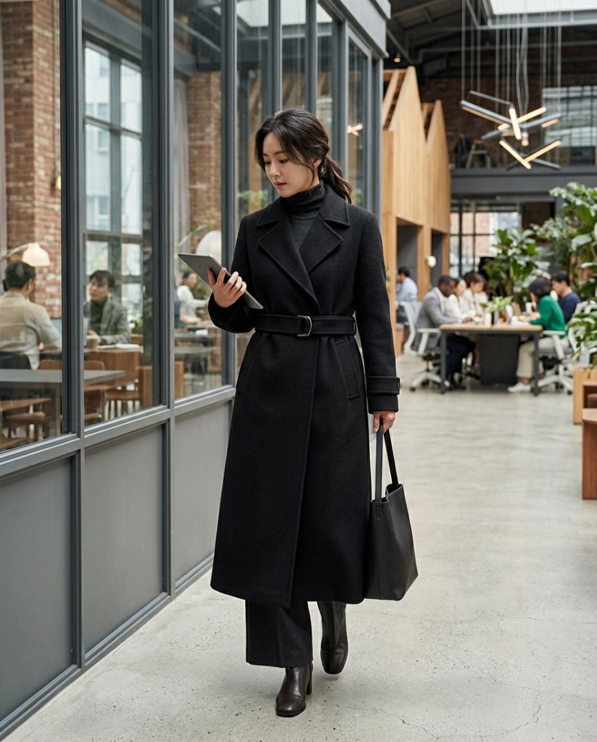 현대적 오피스에서 일하는 여성