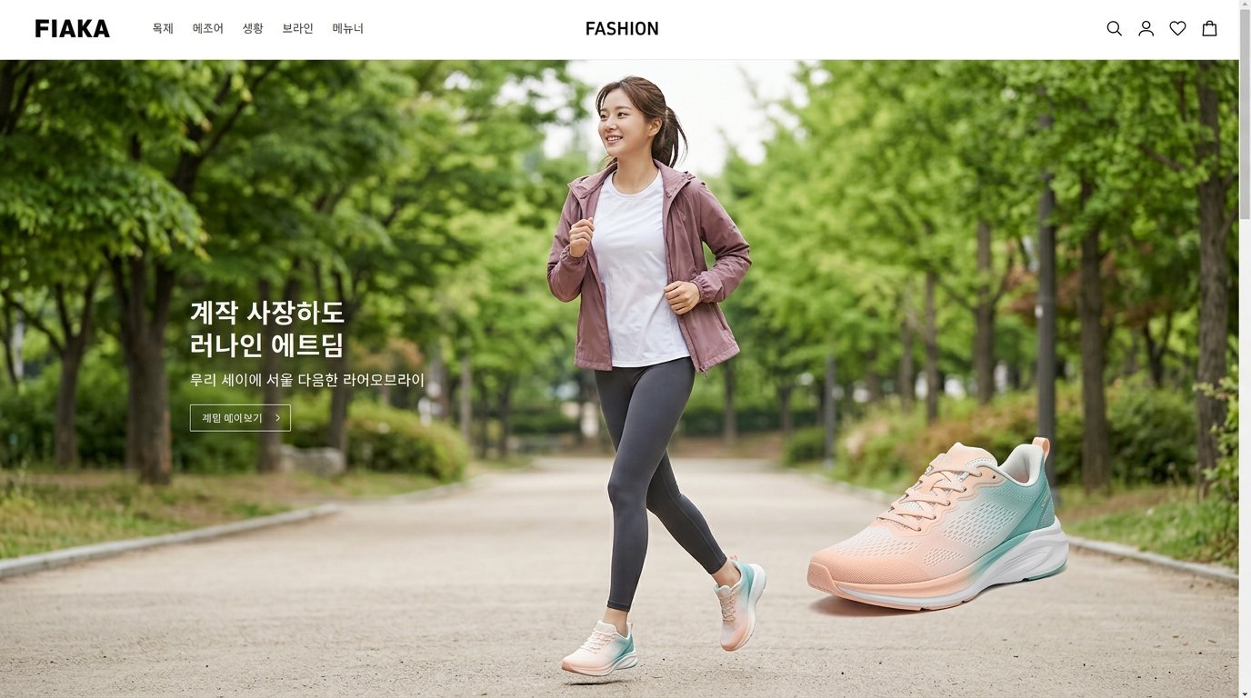 다양한 색상의 여성 런닝화가 넓은 공간에 놓인 모습