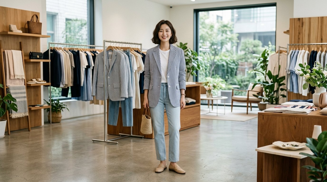 여성들이 도시 거리에서 다양한 스타일의 자켓을 착용하고 걷는 모습