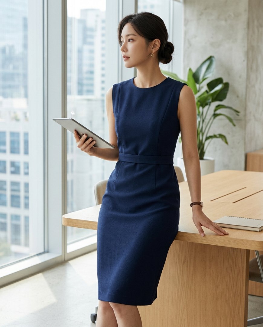 사무실에서 업무를 보고 있는 여성