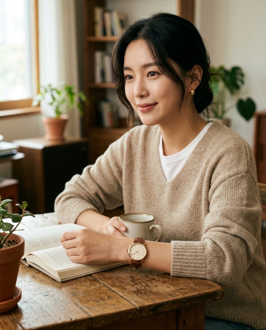 캐주얼 의상과 조화를 이루는 여성 시계
