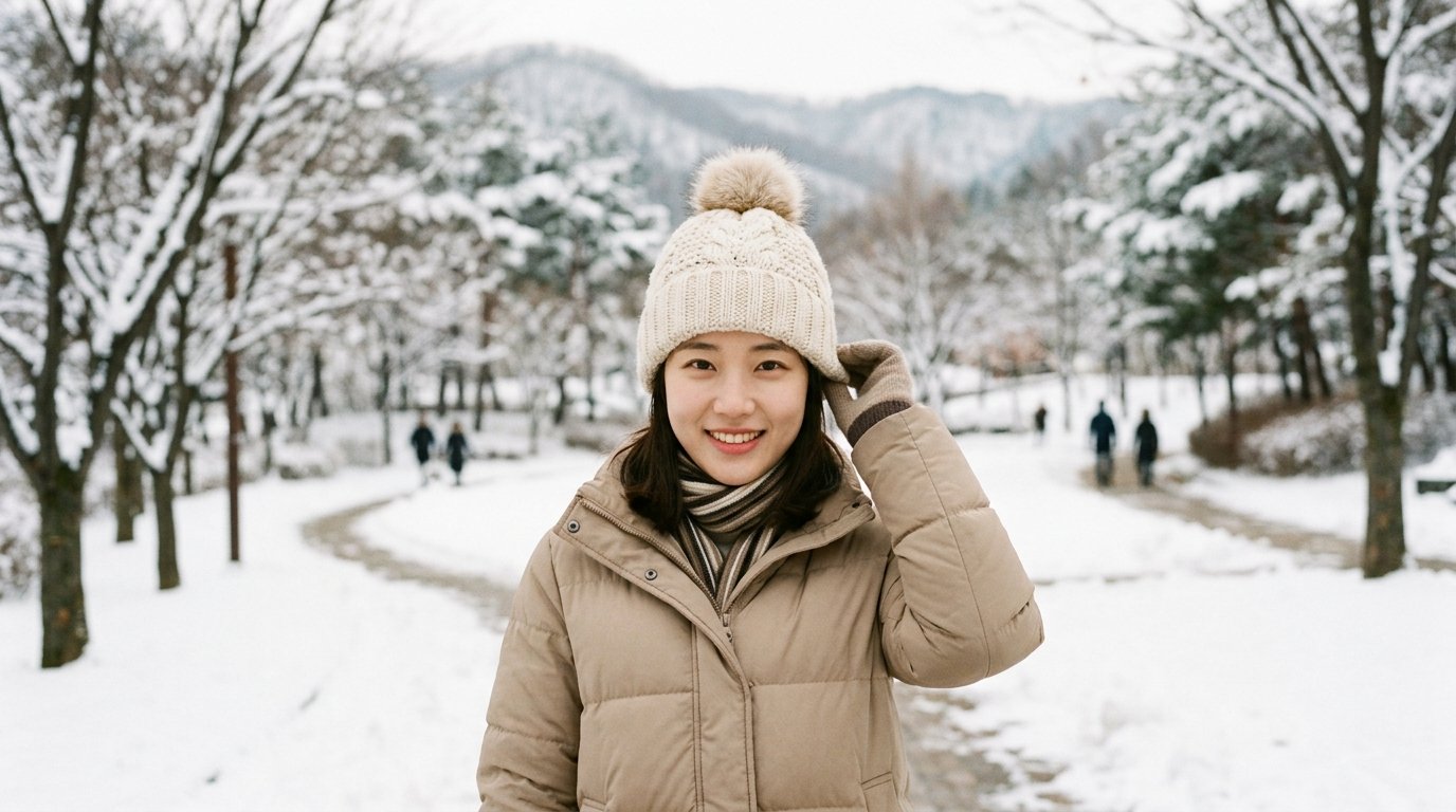 다양한 스타일의 방한모자가 진열된 모습.