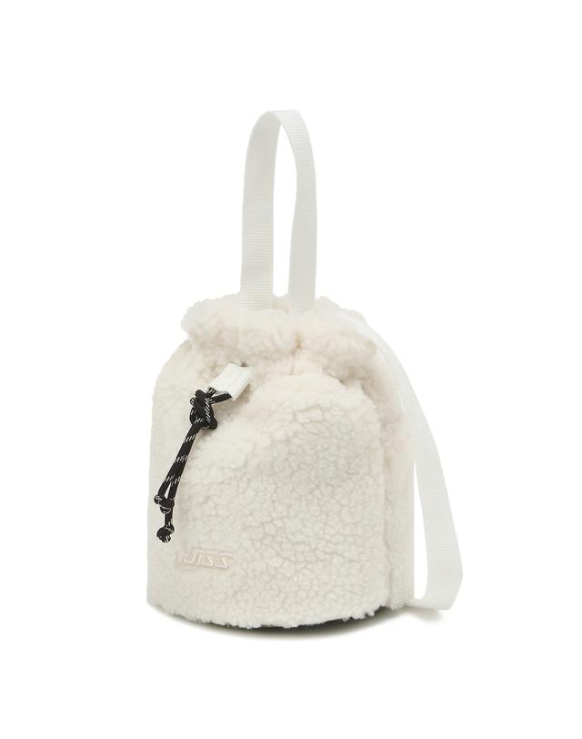Jeba 577 질스튜어트 스포츠 뉴욕(JILLSTUART SPORT NEWYORK) J FLEECE BUCKET BAG 크림 로고자수 남녀공용 ...